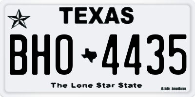 TX license plate BHO4435