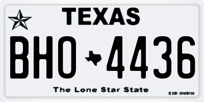 TX license plate BHO4436