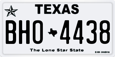 TX license plate BHO4438