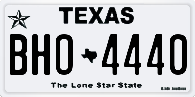 TX license plate BHO4440
