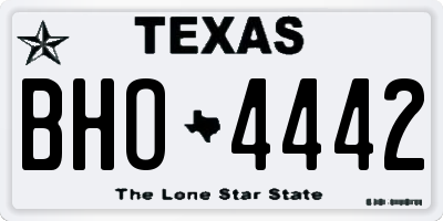 TX license plate BHO4442