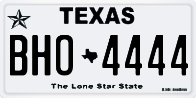 TX license plate BHO4444