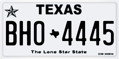 TX license plate BHO4445