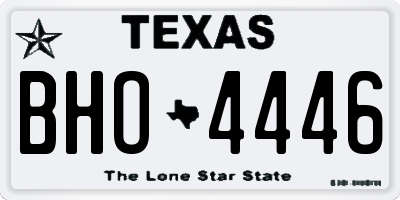 TX license plate BHO4446
