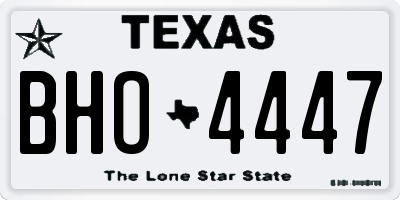 TX license plate BHO4447