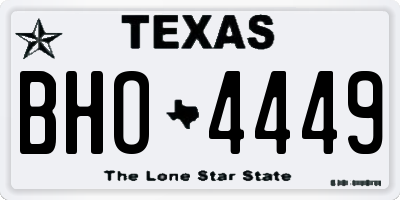 TX license plate BHO4449