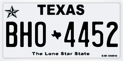 TX license plate BHO4452