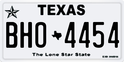 TX license plate BHO4454