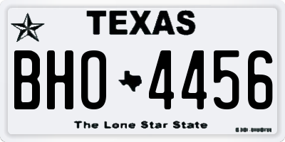 TX license plate BHO4456