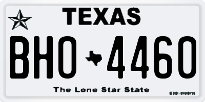 TX license plate BHO4460
