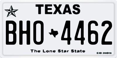 TX license plate BHO4462