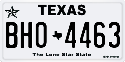TX license plate BHO4463