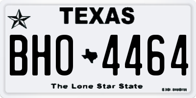TX license plate BHO4464