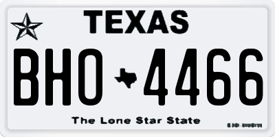 TX license plate BHO4466