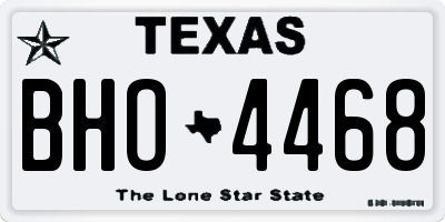 TX license plate BHO4468