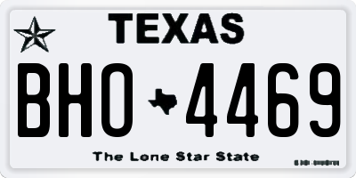 TX license plate BHO4469