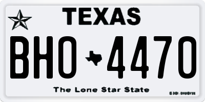 TX license plate BHO4470