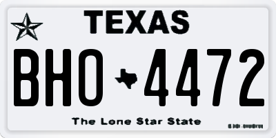 TX license plate BHO4472