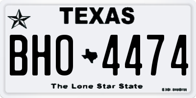 TX license plate BHO4474
