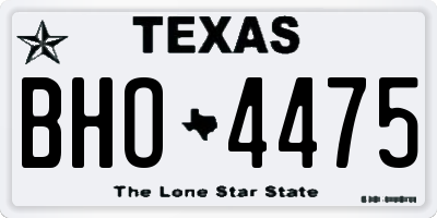 TX license plate BHO4475