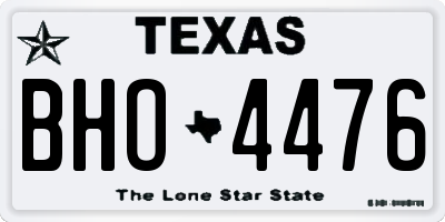 TX license plate BHO4476