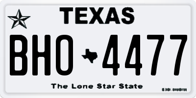 TX license plate BHO4477