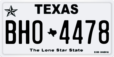 TX license plate BHO4478