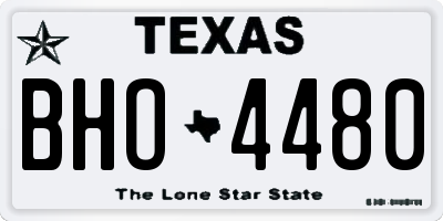 TX license plate BHO4480