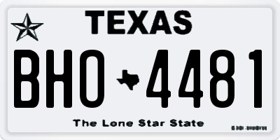 TX license plate BHO4481