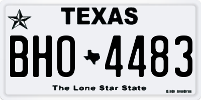 TX license plate BHO4483