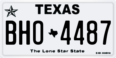 TX license plate BHO4487