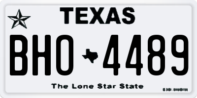 TX license plate BHO4489