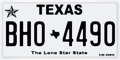 TX license plate BHO4490