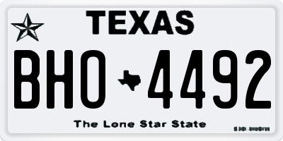 TX license plate BHO4492