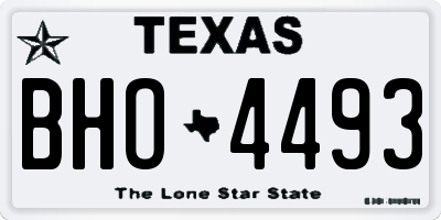TX license plate BHO4493