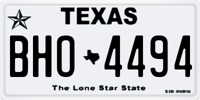 TX license plate BHO4494