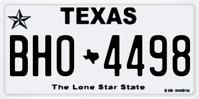 TX license plate BHO4498