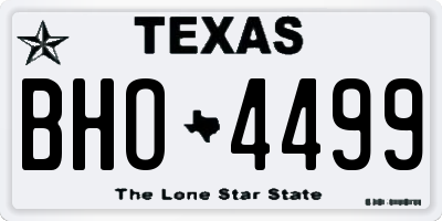 TX license plate BHO4499