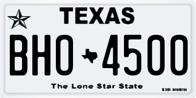 TX license plate BHO4500