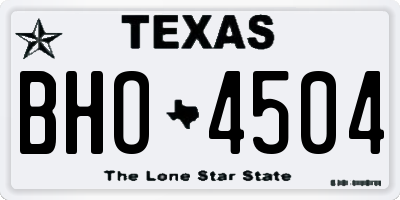 TX license plate BHO4504