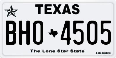 TX license plate BHO4505
