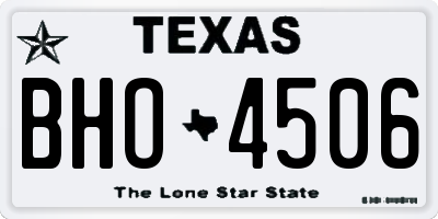 TX license plate BHO4506