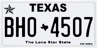 TX license plate BHO4507
