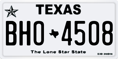 TX license plate BHO4508
