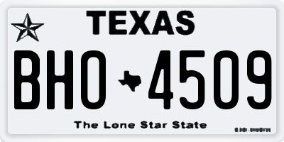 TX license plate BHO4509
