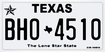 TX license plate BHO4510