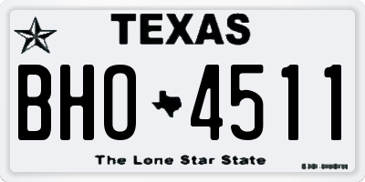 TX license plate BHO4511