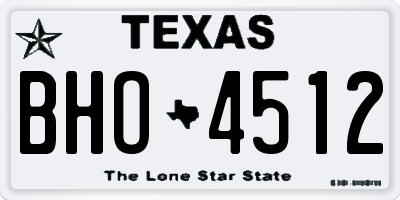 TX license plate BHO4512