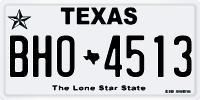 TX license plate BHO4513