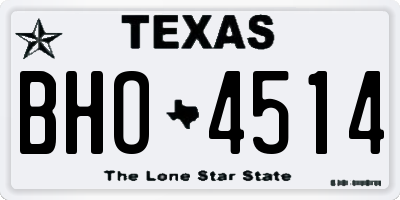 TX license plate BHO4514